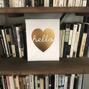Stephanie Sterjovski “Hello” Gold Heart 9x11 Print